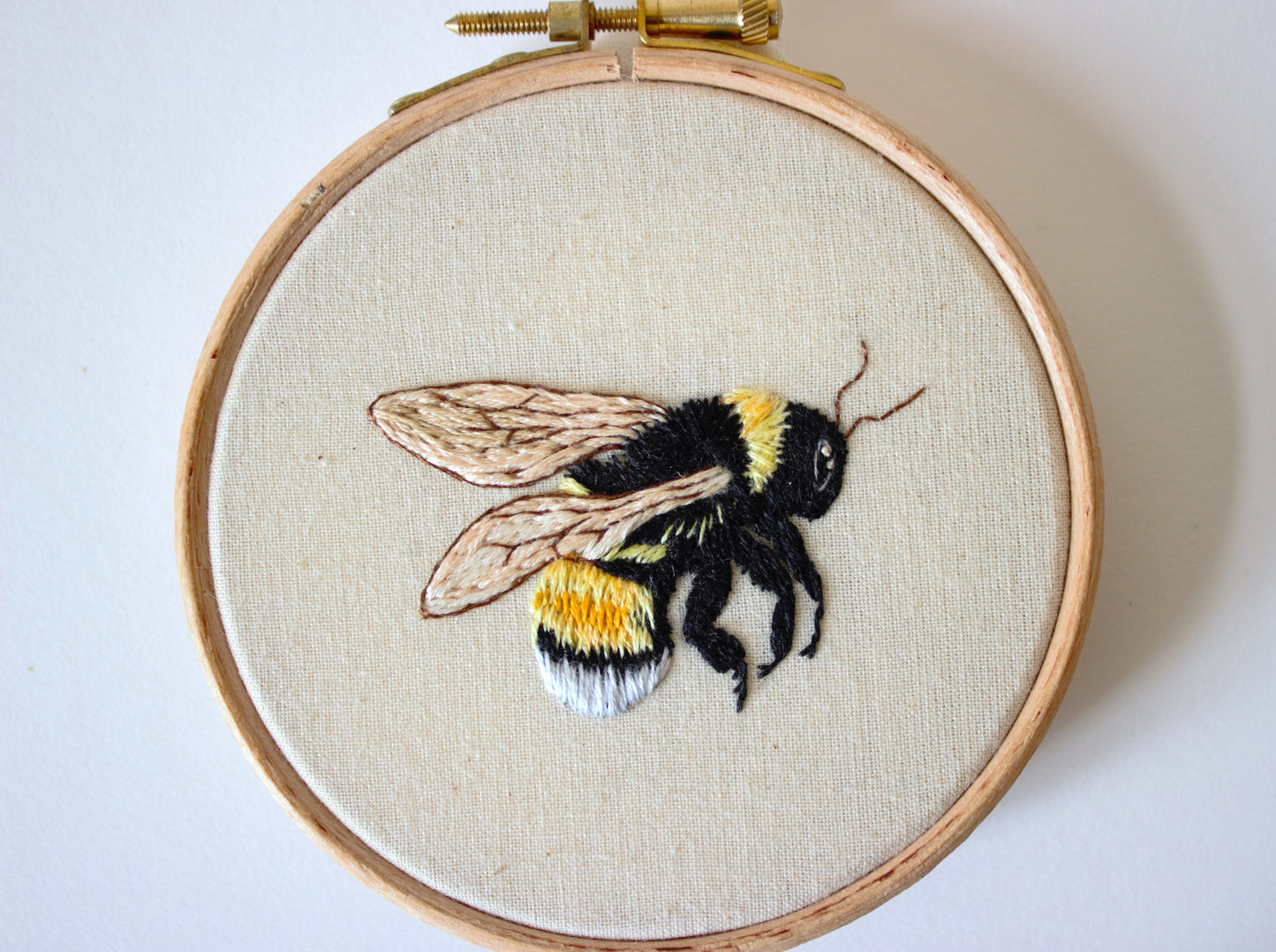 Bumble Bee Heart Hanging Decoration - Beige Bee Pattern